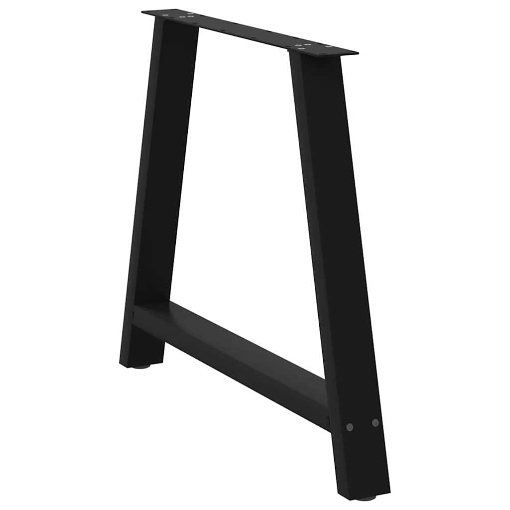 Pieds de table à manger en forme de A, 2 pièces, noir, 100 x (72-73) cm, acier