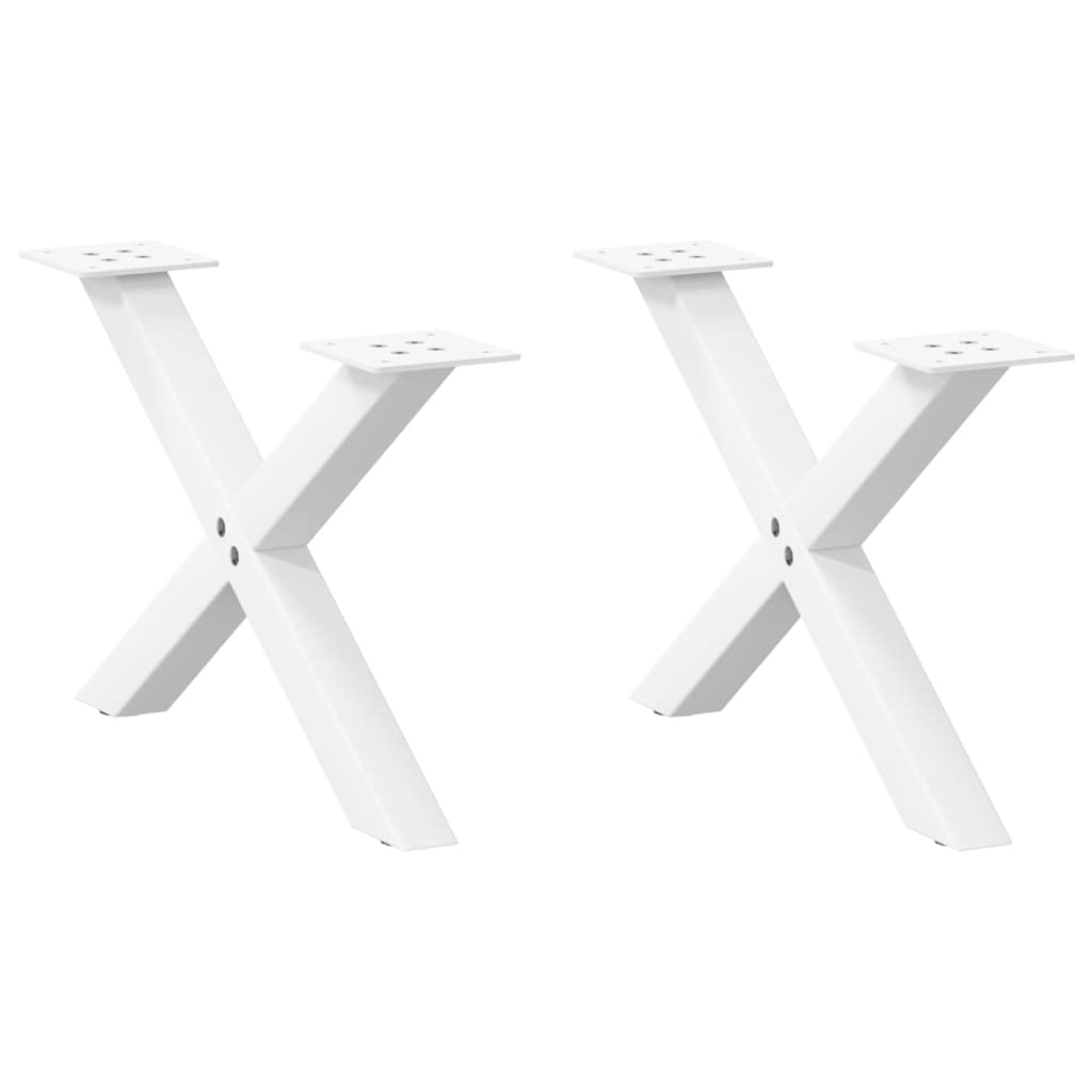 Coffee table legs X-shape 2 pcs. White 60x(30-31) cm steel