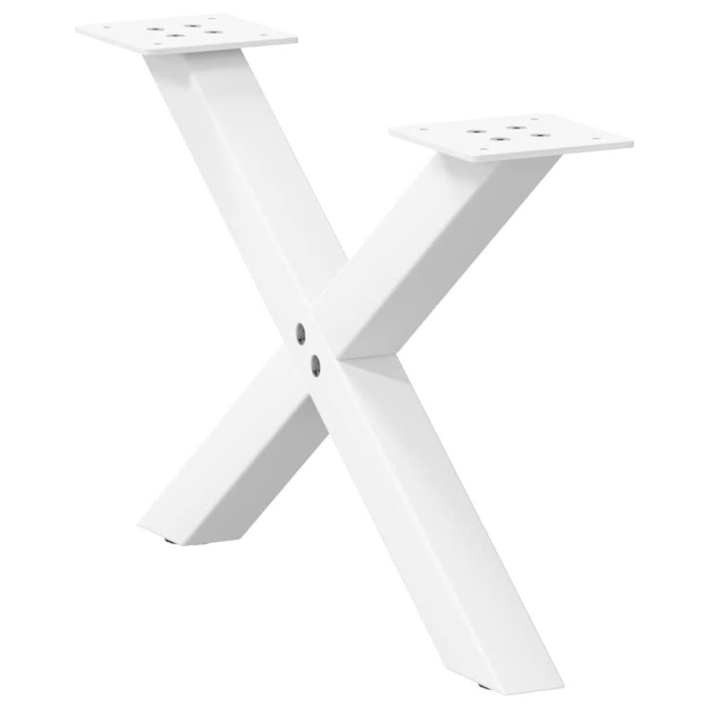 Coffee table legs X-shape 2 pcs. White 60x(30-31) cm steel