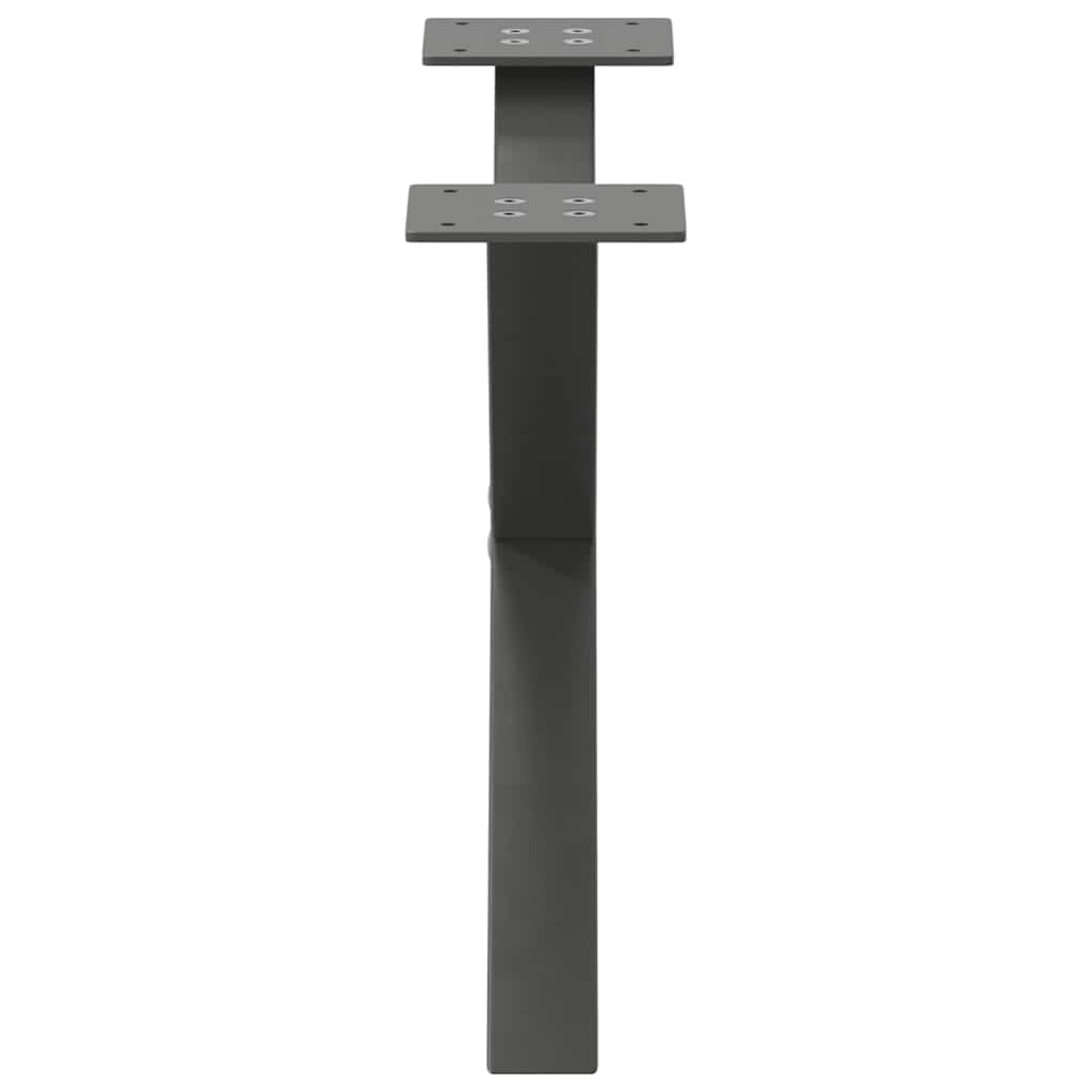 Pieds de table basse en forme de X, 2 pièces, anthracite, 60 x 30-31 cm, acier