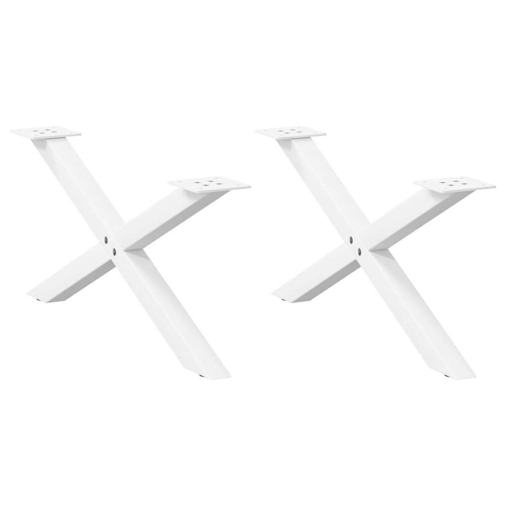 Coffee table legs X-shape 2 pcs. White 70x(30-31) cm steel