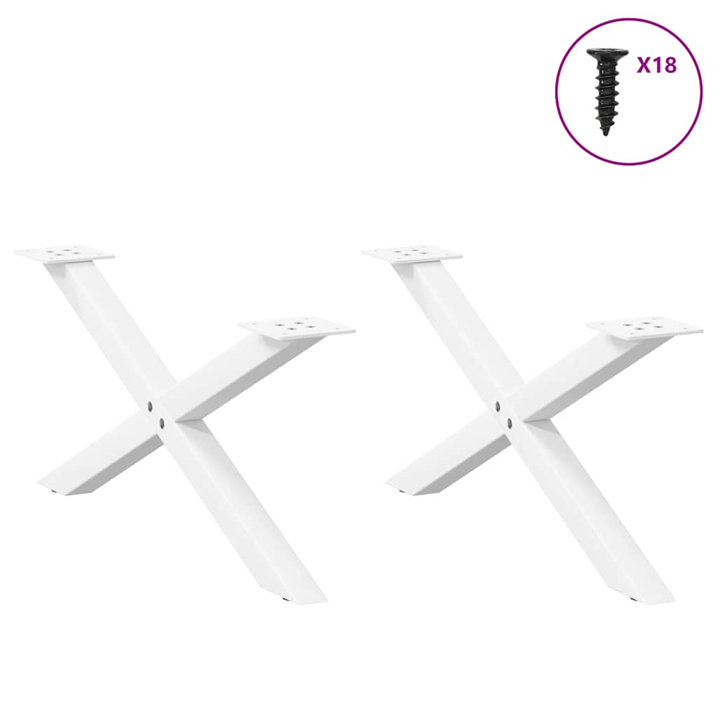 Coffee table legs X-shape 2 pcs. White 70x(30-31) cm steel