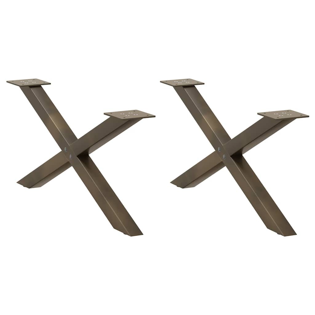 Coffee table legs X-shape 2 pcs. natural steel 70x(30-31) cm steel