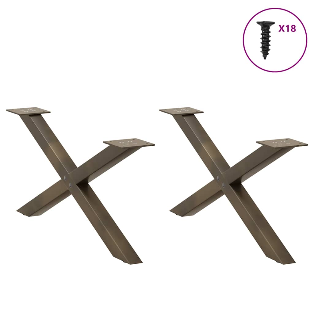 Coffee table legs X-shape 2 pcs. natural steel 70x(30-31) cm steel