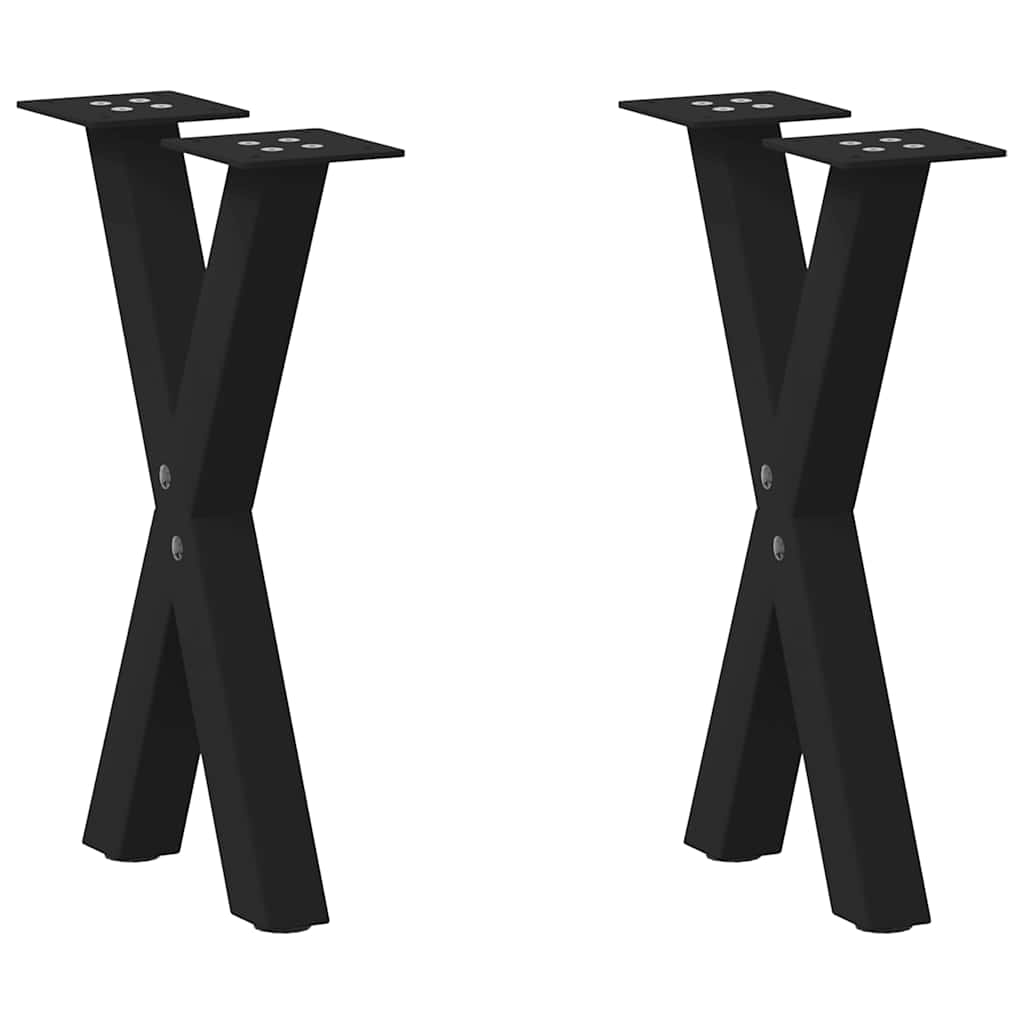 Coffee table legs X-shape 2 pcs. Black 38x(42-43) cm steel