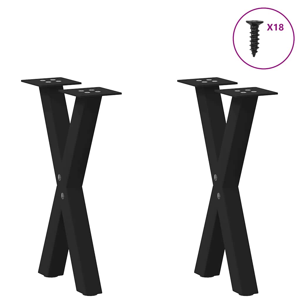 Coffee table legs X-shape 2 pcs. Black 38x(42-43) cm steel