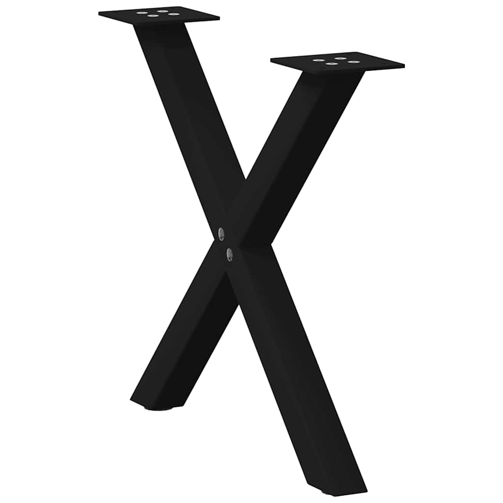 Pieds de table basse en forme de X, 2 pièces, noir, 38 x 42-43 cm, acier