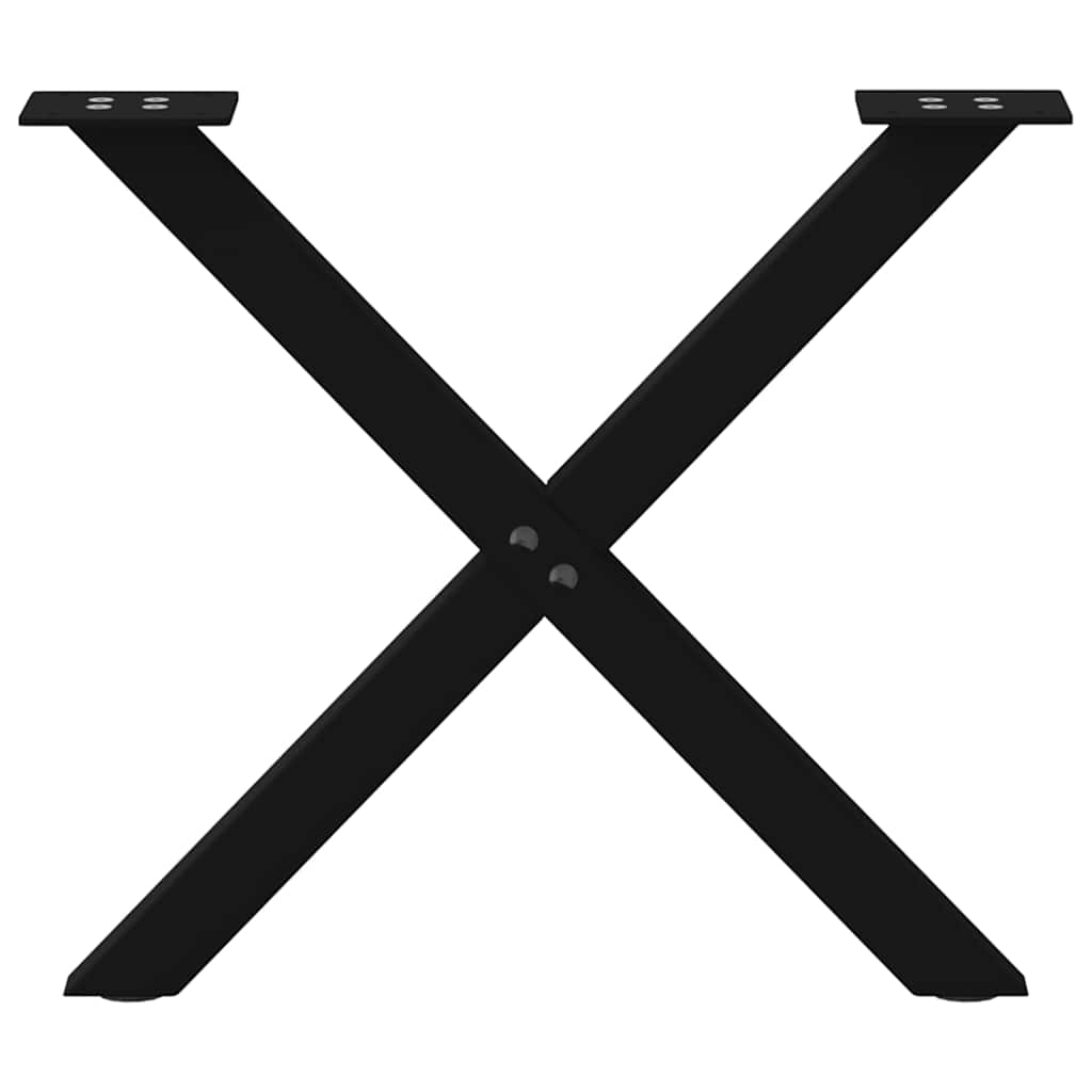 Pieds de table basse en forme de X, 2 pièces, noir, 60 x 42-43 cm, acier