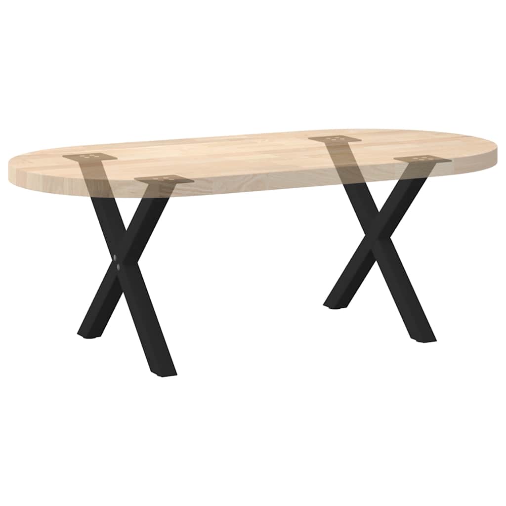 Pieds de table basse en forme de X, 2 pièces, noir, 60 x 42-43 cm, acier