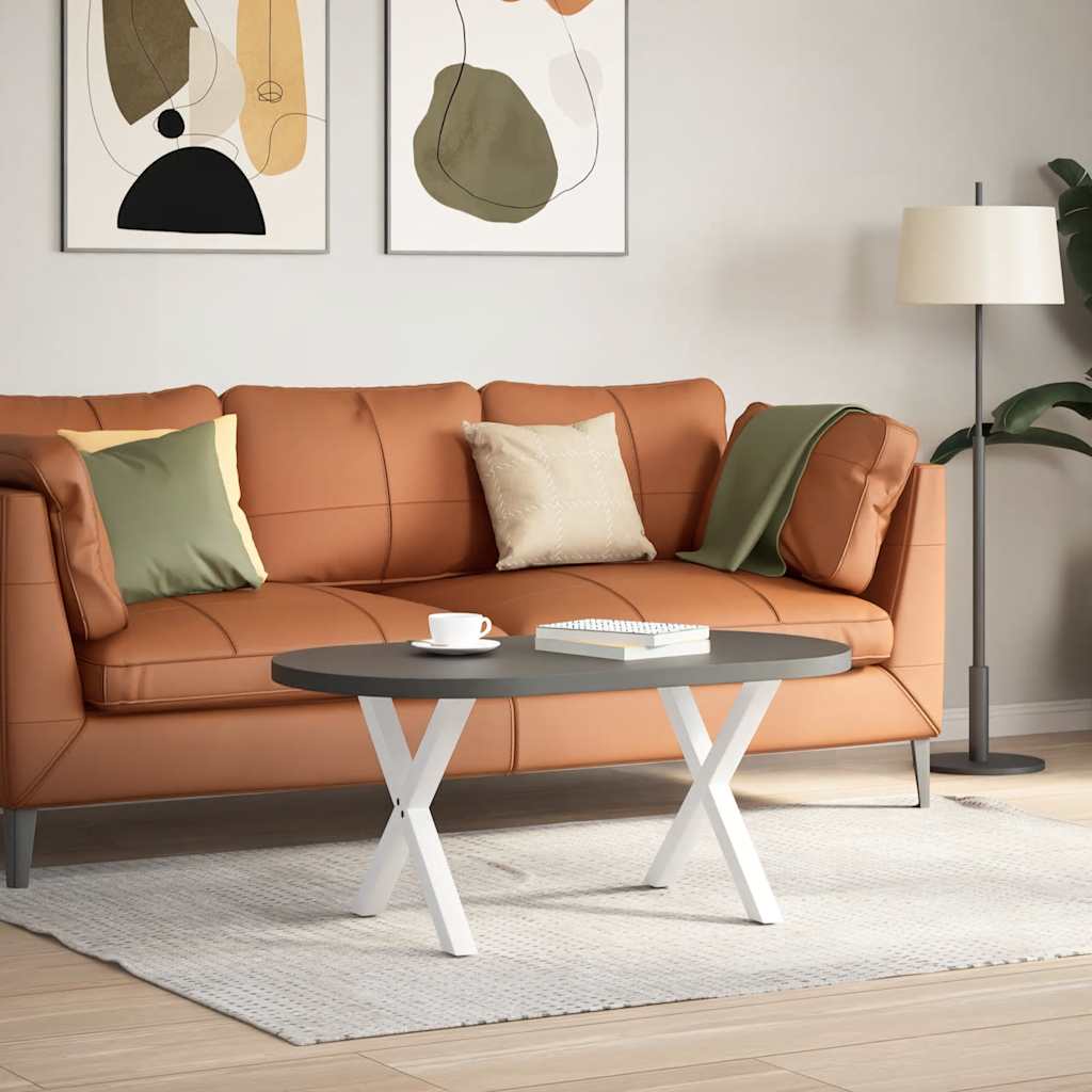 Coffee table legs X-shape 2 pcs. White 60x(42-43) cm steel
