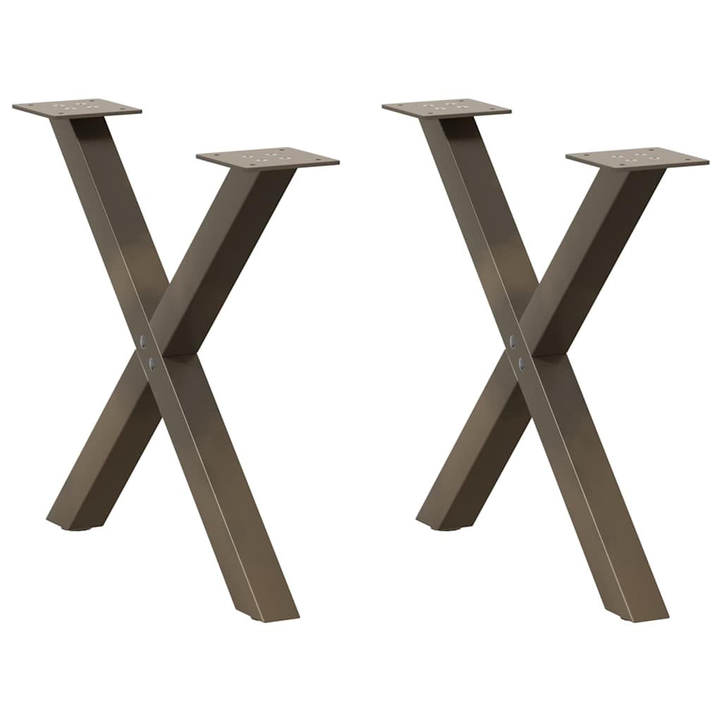 Coffee table legs X-shape 2 pcs. natural steel 60x(42-43) cm steel