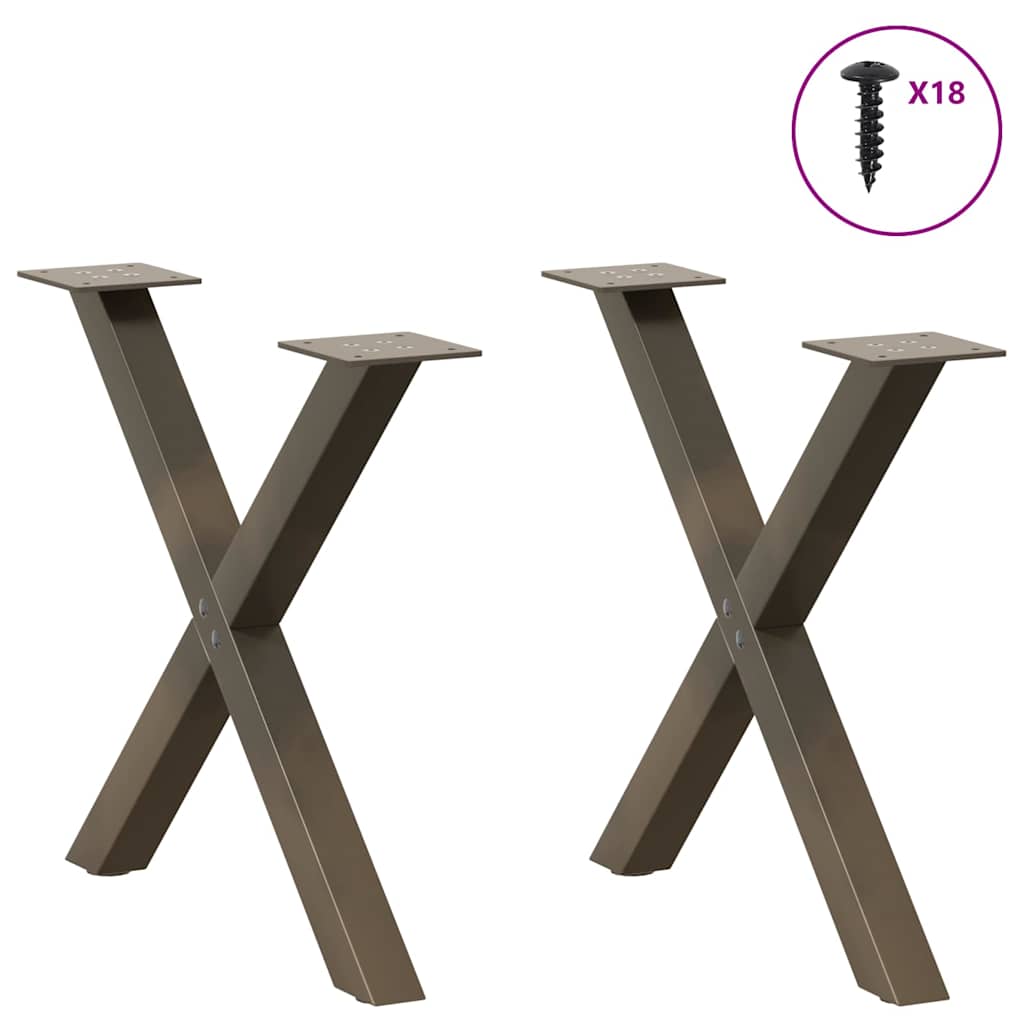 Coffee table legs X-shape 2 pcs. natural steel 60x(42-43) cm steel