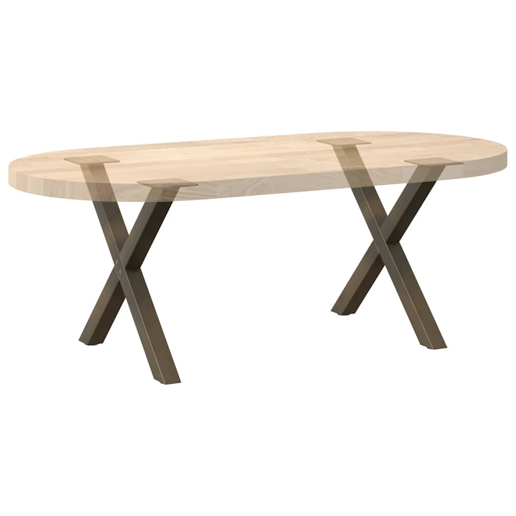 Coffee table legs X-shape 2 pcs. natural steel 60x(42-43) cm steel