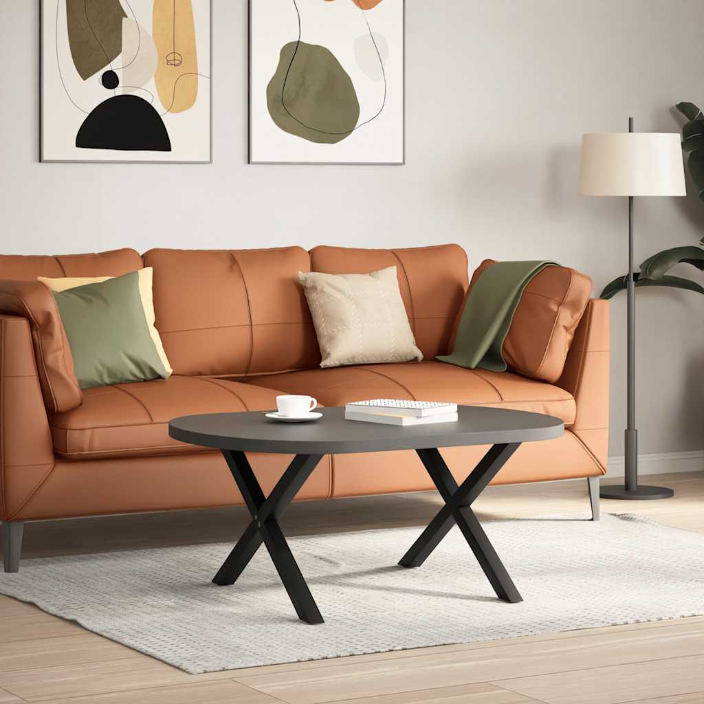 Pieds de table basse en forme de X, 2 pièces, noir, 70 x 42-43 cm, acier