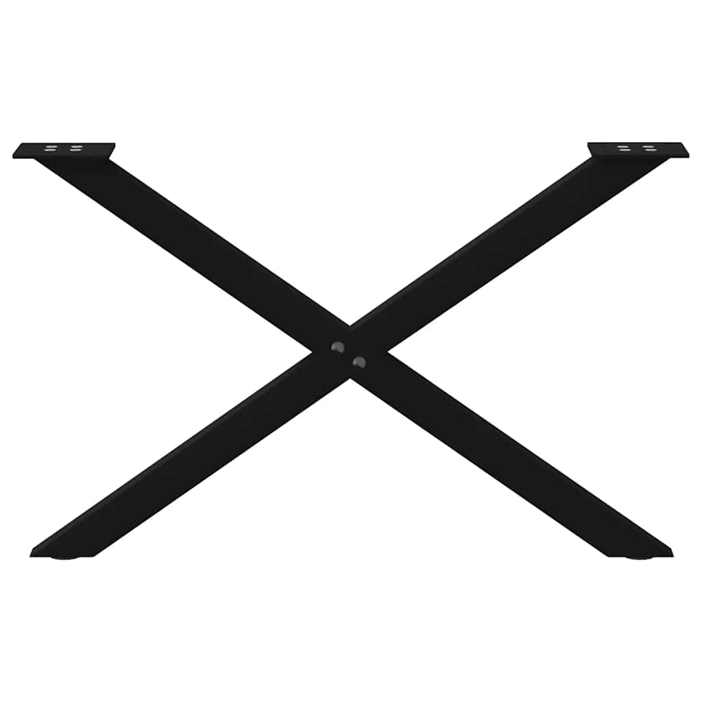 Pieds de table basse en forme de X, 2 pièces, noir, 70 x 42-43 cm, acier