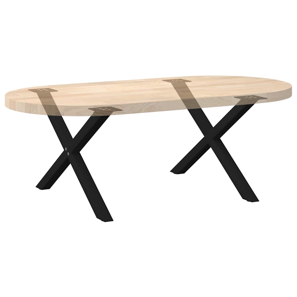 Pieds de table basse en forme de X, 2 pièces, noir, 70 x 42-43 cm, acier