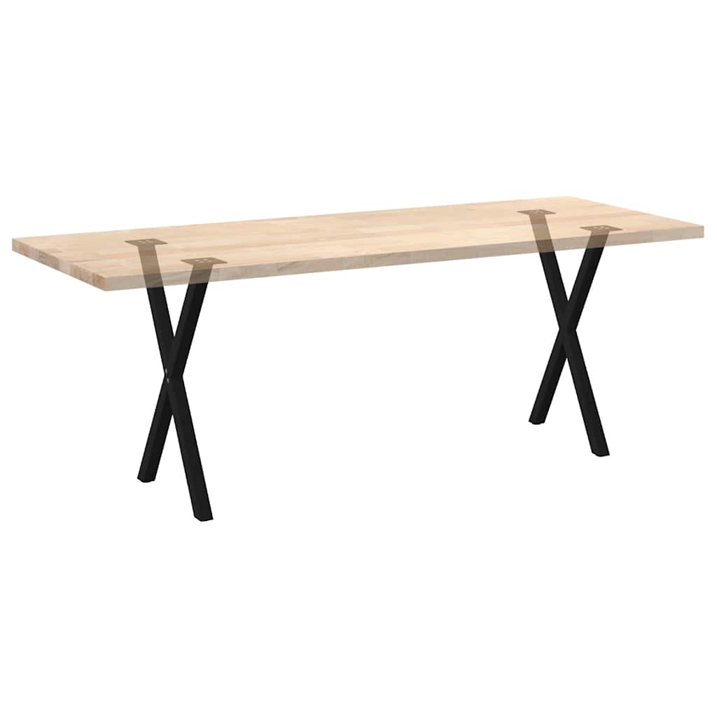 Pieds de table à manger en forme de X, 2 pièces, noir, 57 x 72-73 cm, acier