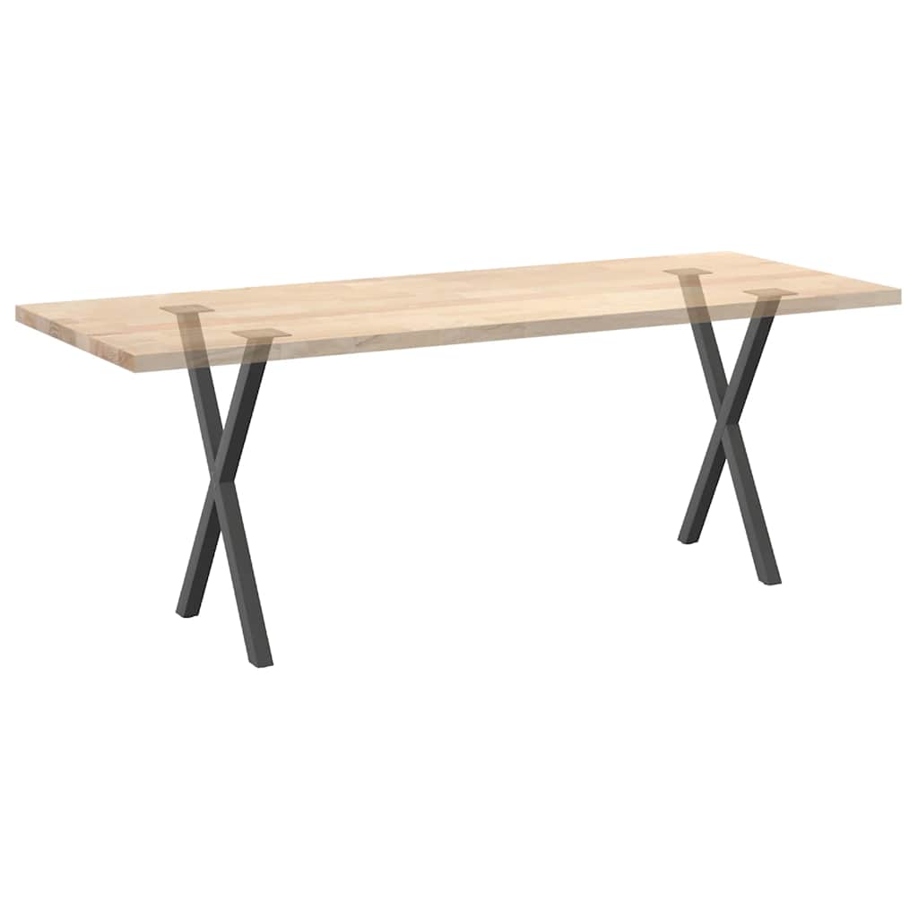Pieds de table à manger en forme de X, 2 pièces, anthracite, 57 x 72-73 cm, acier