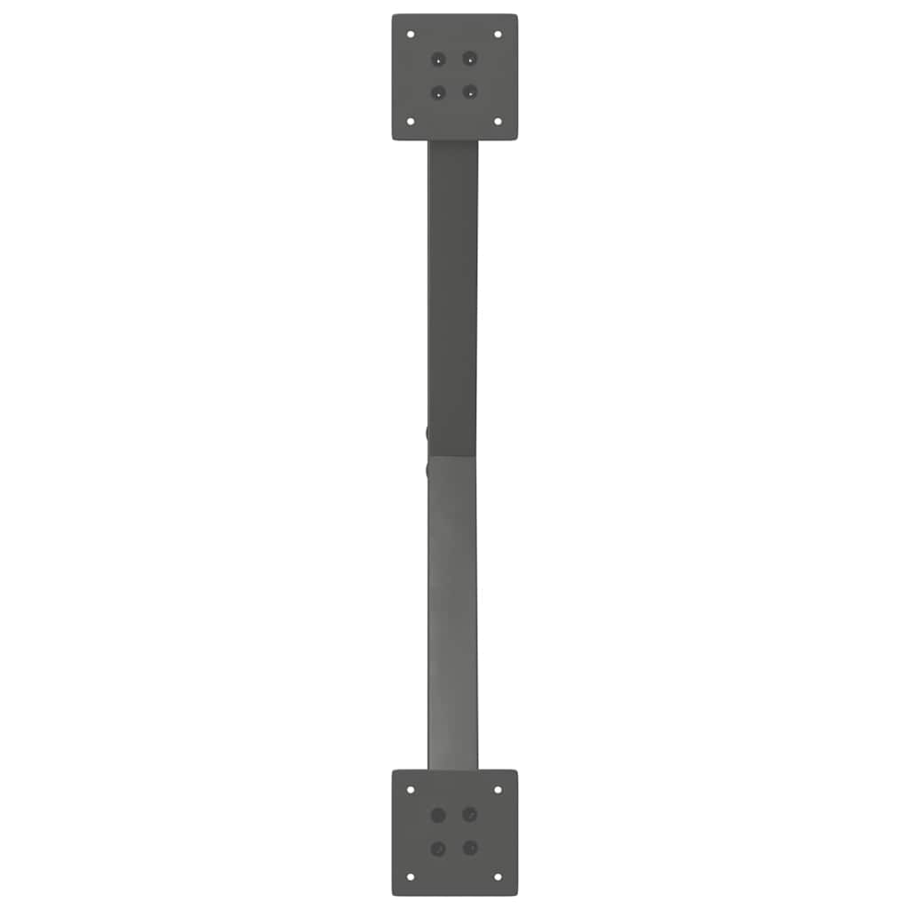 Pieds de table à manger en forme de X, 2 pièces, anthracite, 80 x (72-73) cm, acier