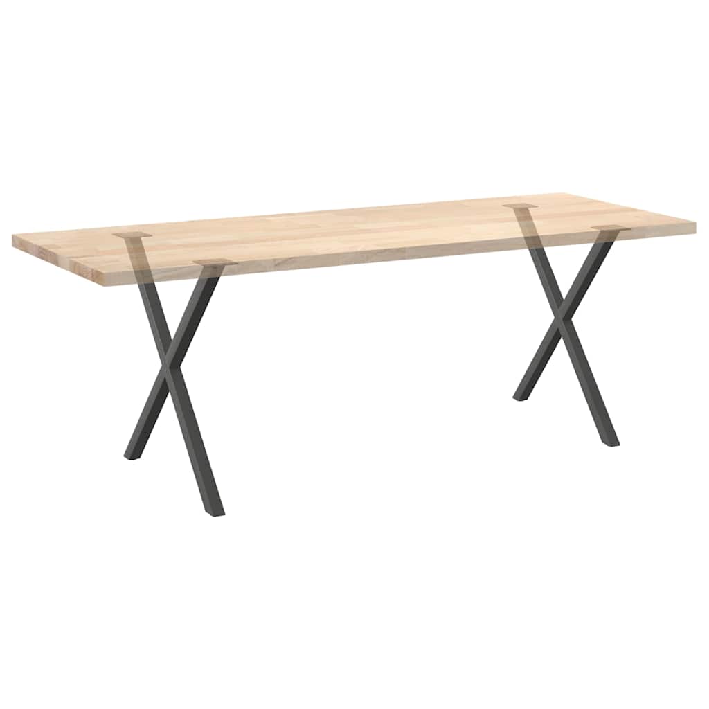 Pieds de table à manger en forme de X, 2 pièces, anthracite, 80 x (72-73) cm, acier