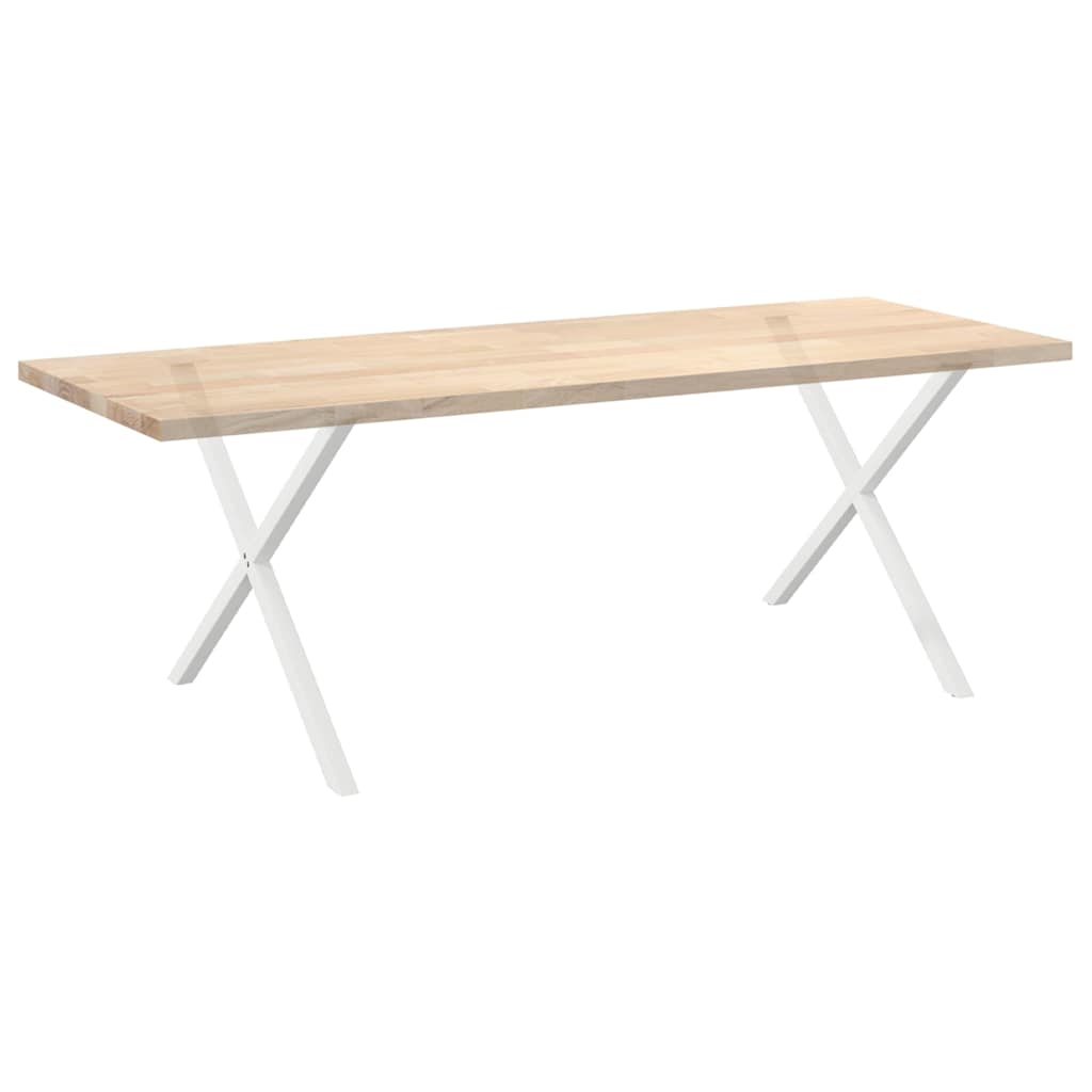 Pieds de table à manger en forme de X, 2 pièces, blanc, 90 x (72-73) cm, acier