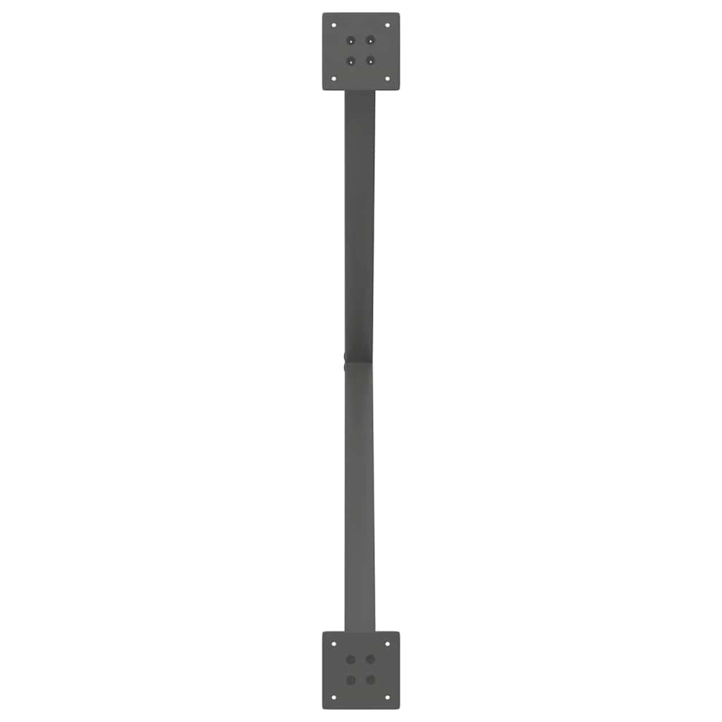 Pieds de table à manger en X, 2 pièces, anthracite, 90 x (72-73) cm, acier