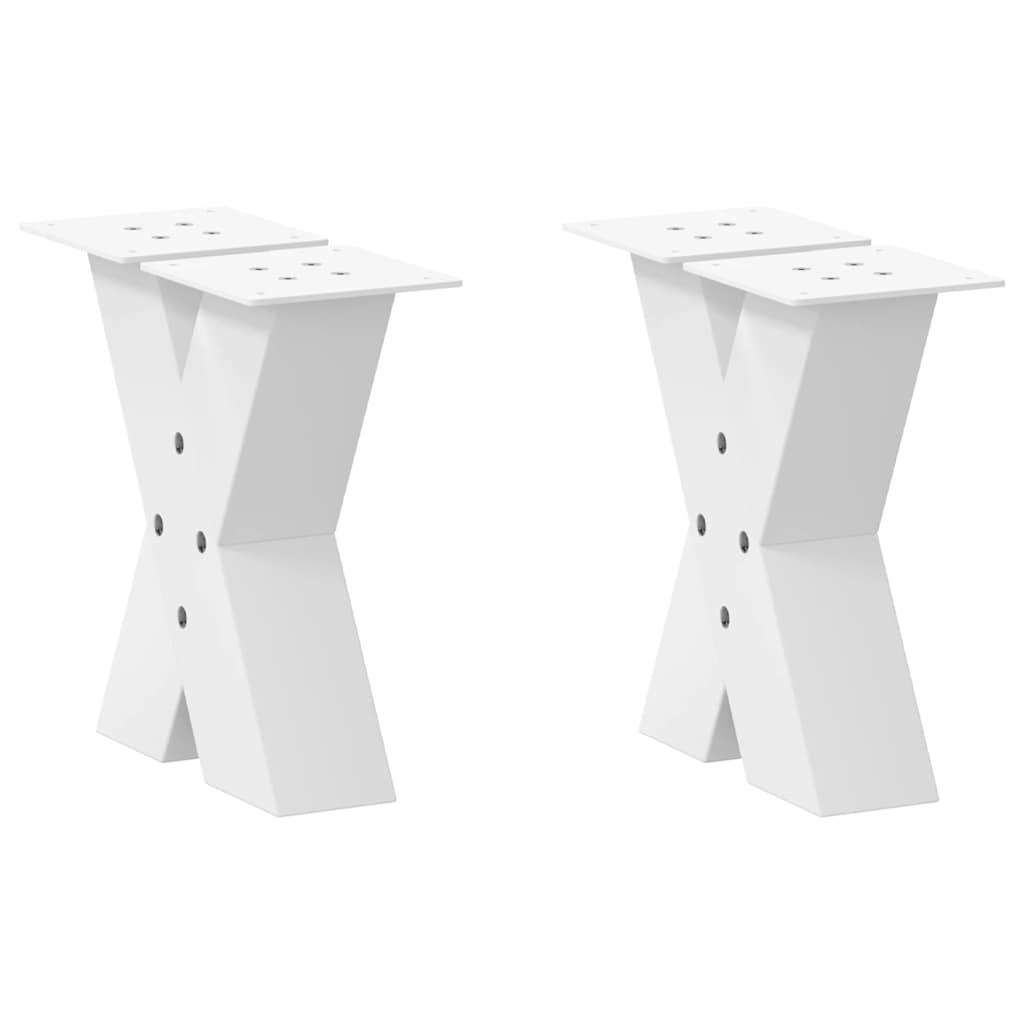 Coffee table legs X-shape 2 pcs. White 30x(30-31) cm steel