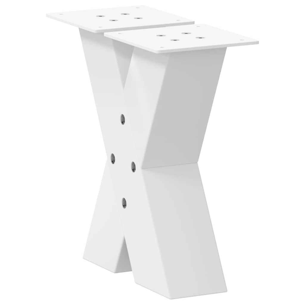 Coffee table legs X-shape 2 pcs. White 30x(30-31) cm steel