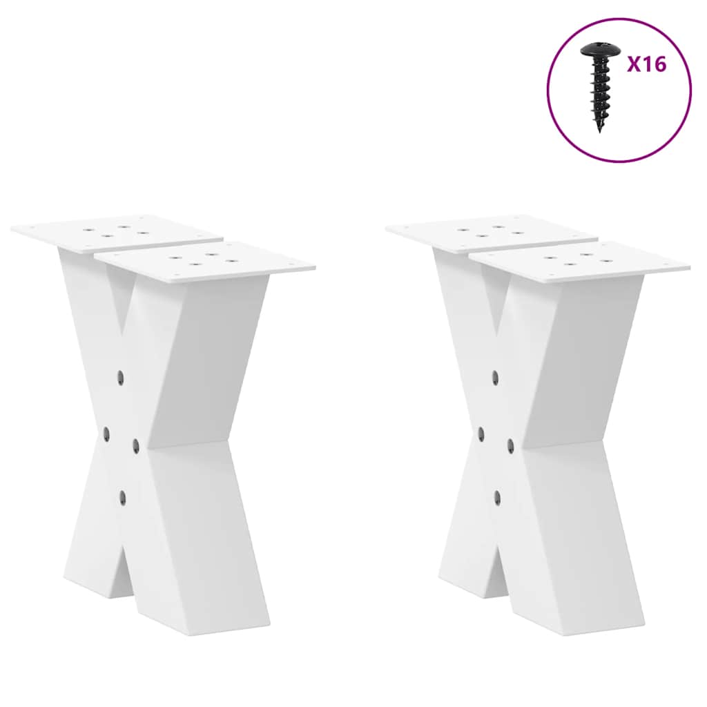 Coffee table legs X-shape 2 pcs. White 40x(30-31) cm steel
