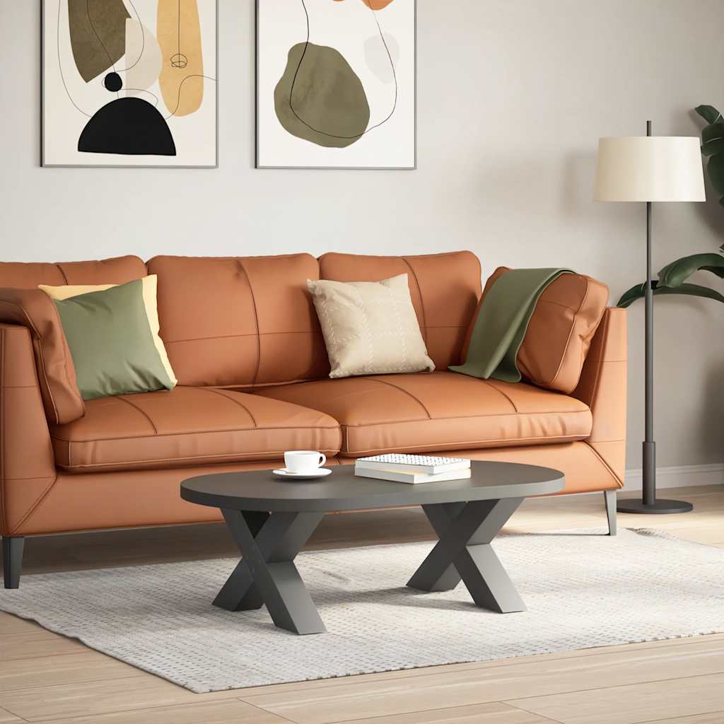 Pieds de table basse en forme de X, 2 pièces, anthracite, 50 x 30-31 cm, acier
