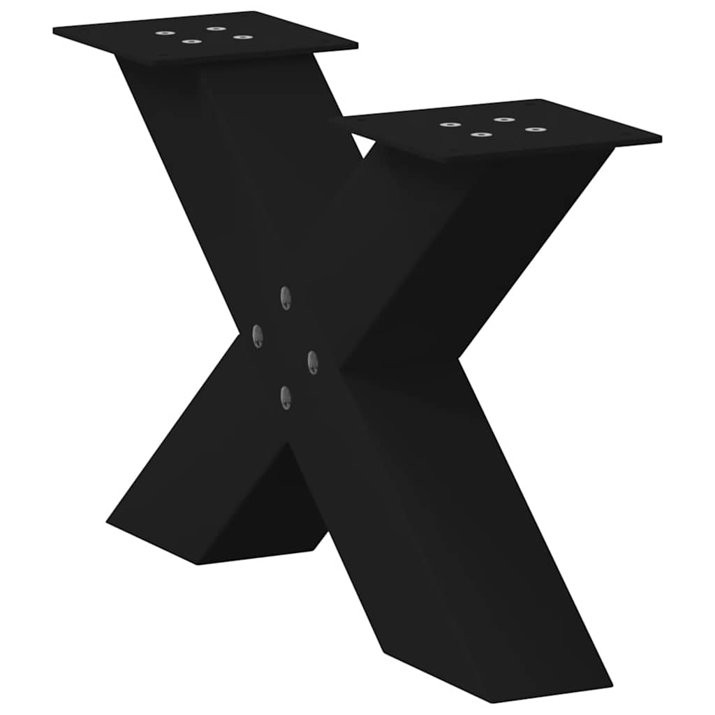 Coffee table legs X-shape 2 pcs. Black 60x(30-31) cm steel
