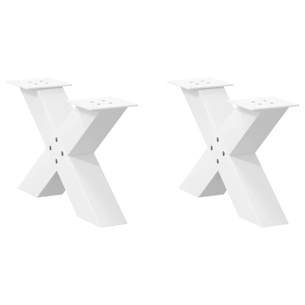 Coffee table legs X-shape 2 pcs. White 60x(30-31) cm steel