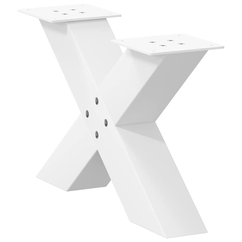 Coffee table legs X-shape 2 pcs. White 60x(30-31) cm steel