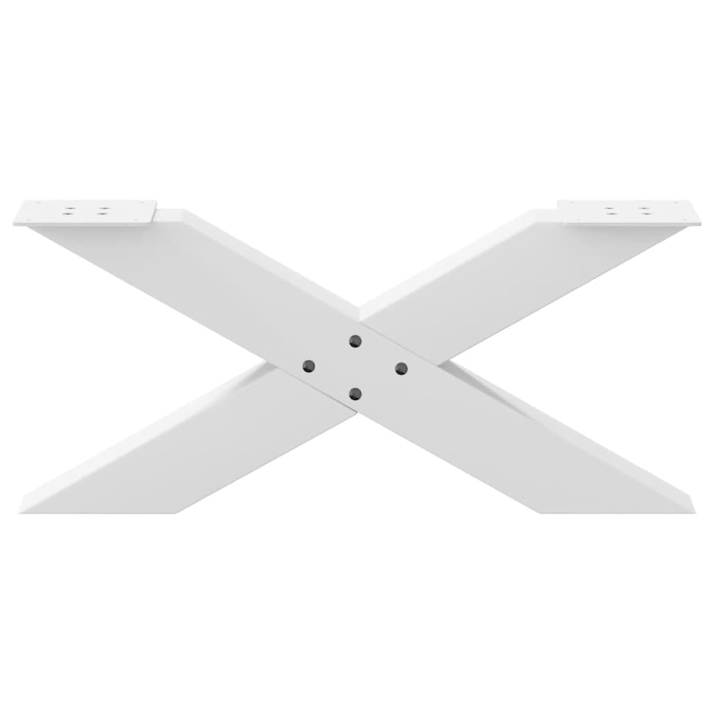 Pieds de table basse en forme de X, 2 pièces, blanc, 70 x 30-31 cm, acier