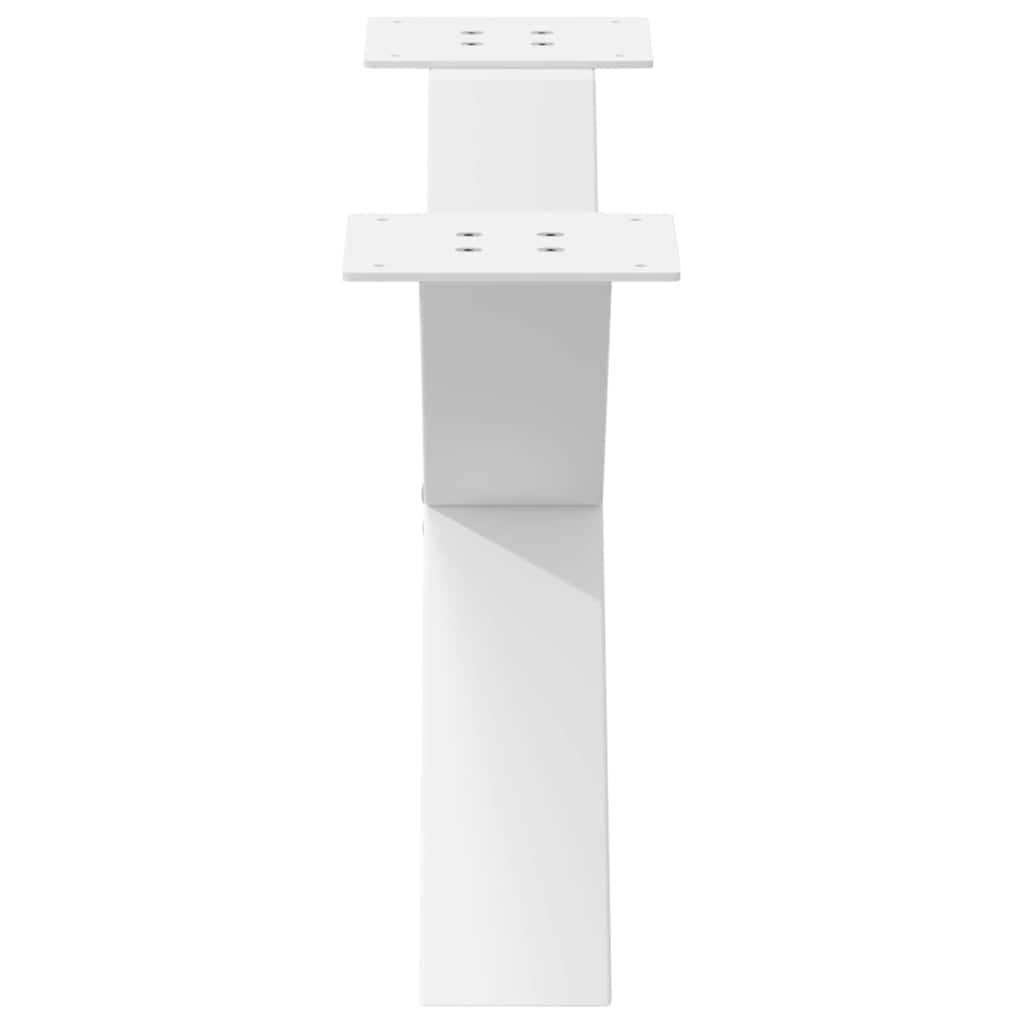 Pieds de table basse en forme de X, 2 pièces, blanc, 70 x 30-31 cm, acier