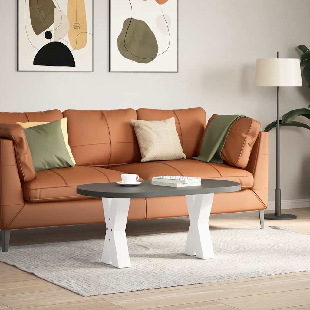 Pieds de table basse en forme de X, 2 pièces, blanc, 28 x 42-43 cm, acier