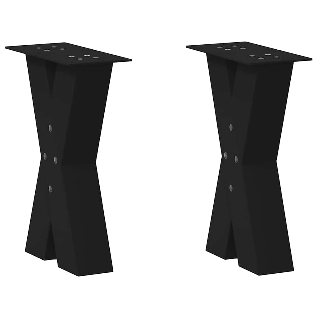 Coffee table legs X-shape 2 pcs. Black 38x(42-43) cm steel