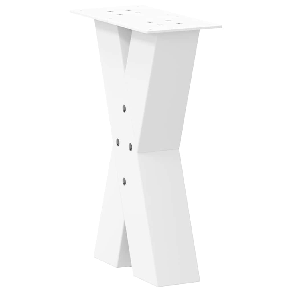 Pieds de table basse en forme de X, 2 pièces, blanc, 38 x 42-43 cm, acier