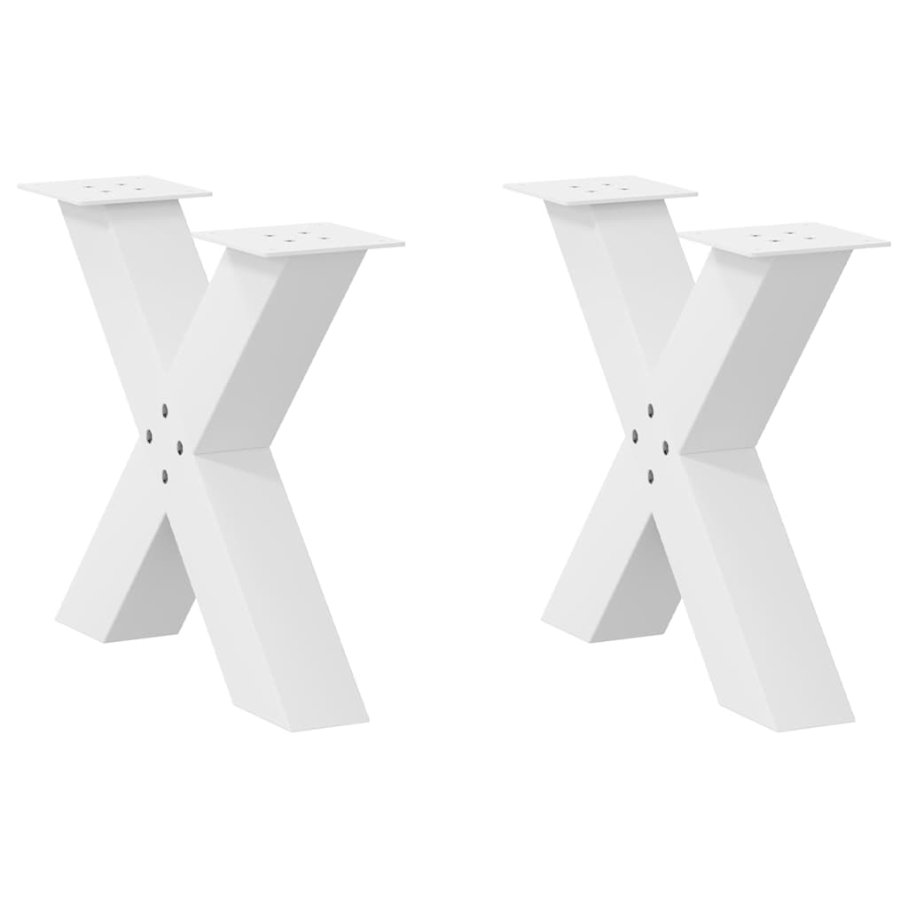 Coffee table legs X-shape 2 pcs. White 50x(42-43) cm steel