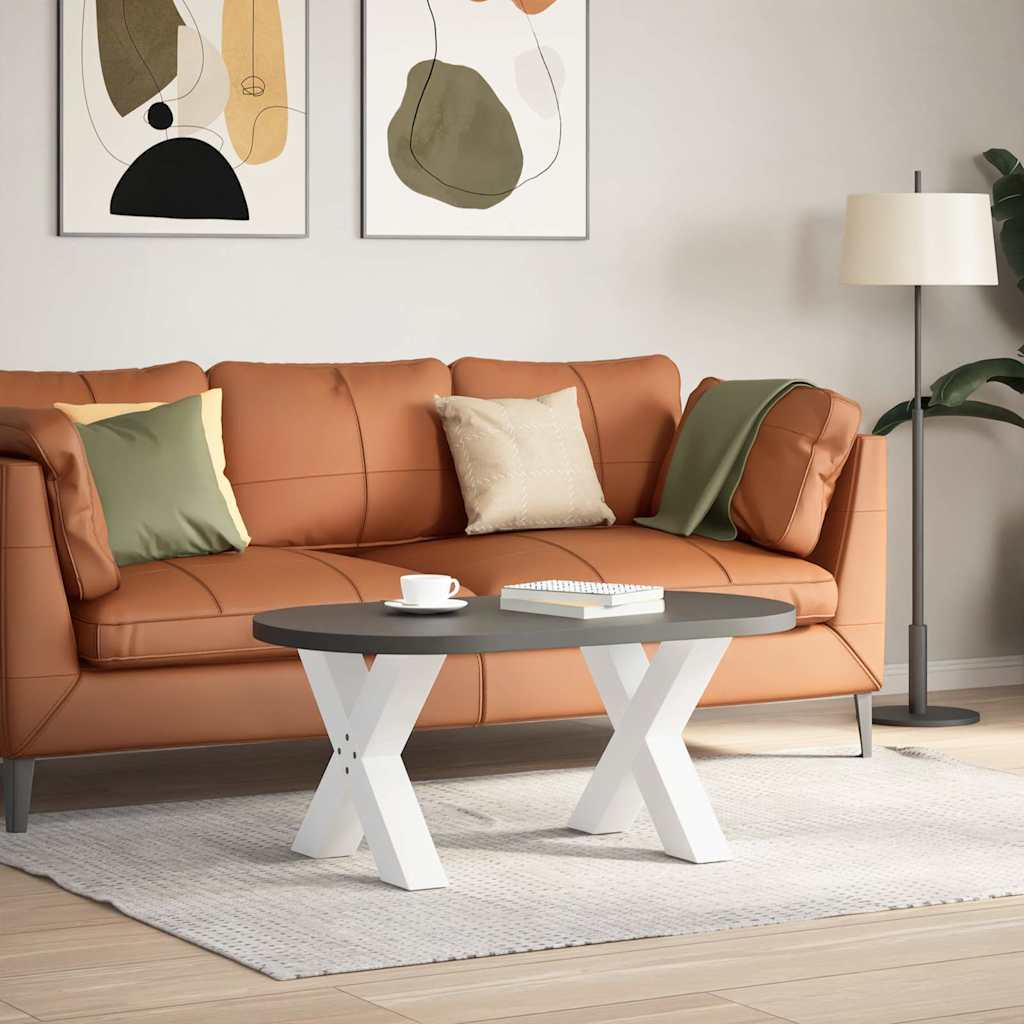 Coffee table legs X-shape 2 pcs. White 50x(42-43) cm steel