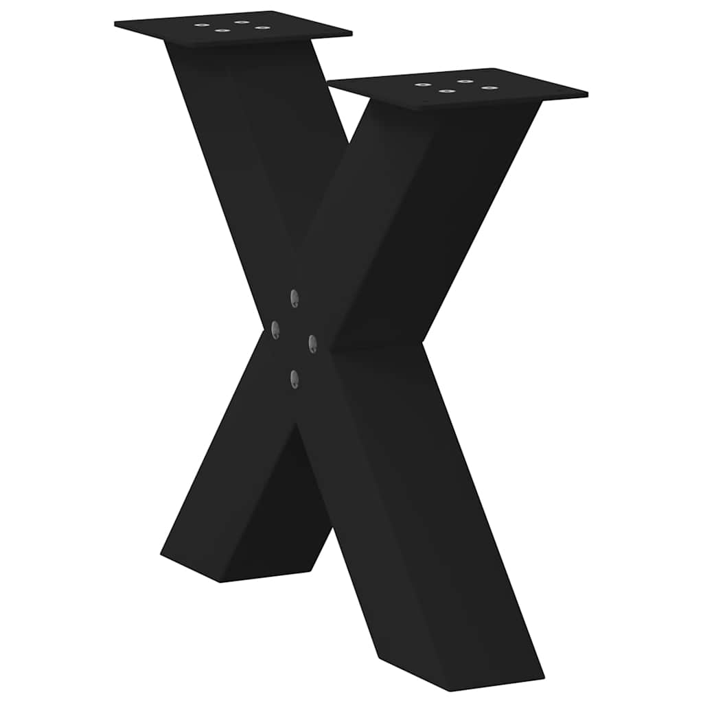 Coffee table legs X-shape 2 pcs. Black 60x(42-43) cm steel