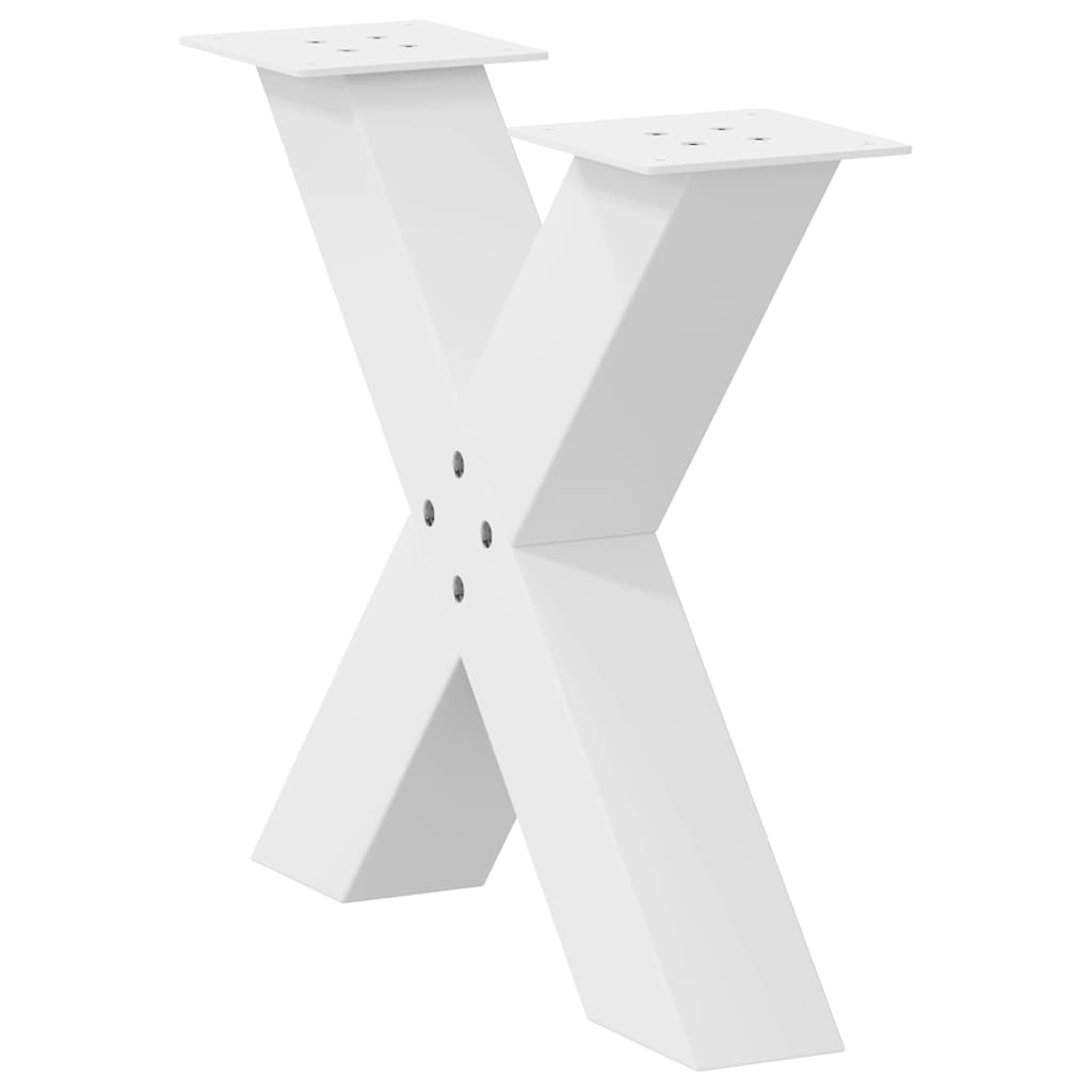 Coffee table legs X-shape 2 pcs. White 60x(42-43) cm steel