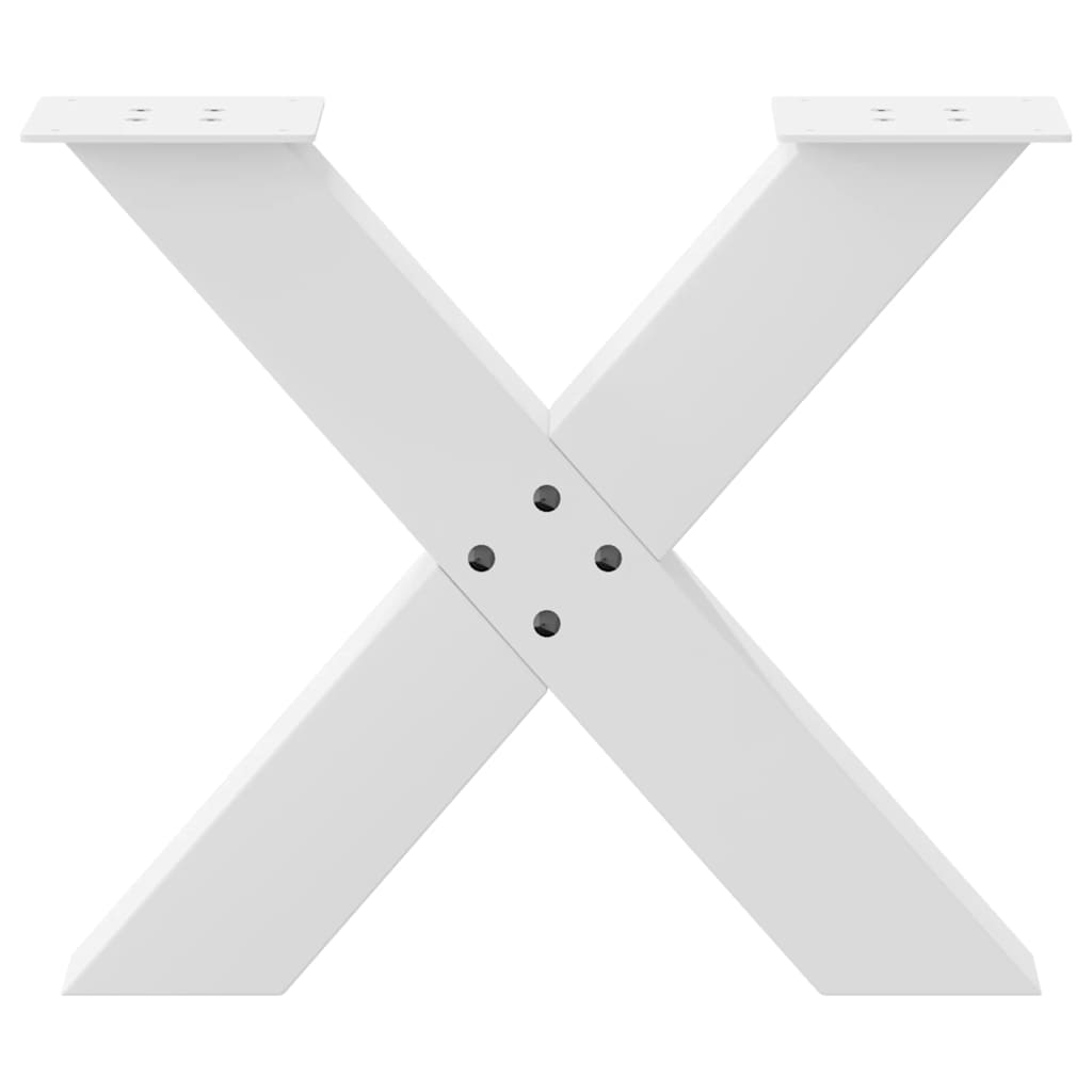 Coffee table legs X-shape 2 pcs. White 60x(42-43) cm steel