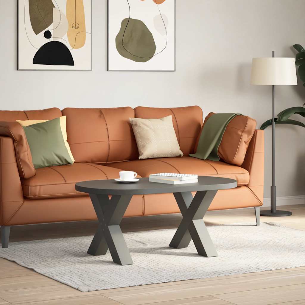 Pieds de table basse en forme de X, 2 pièces, anthracite, 60 x 42-43 cm, acier