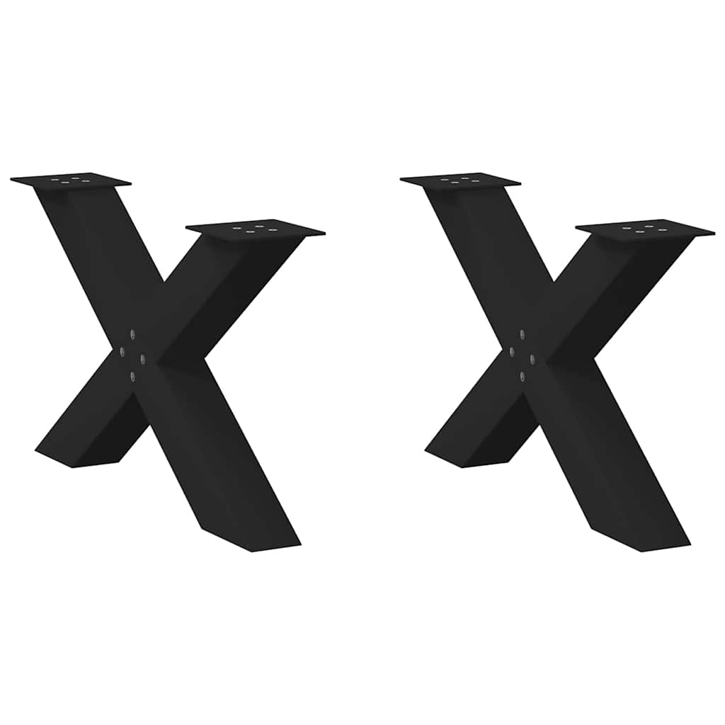 Coffee table legs X-shape 2 pcs. Black 70x(42-43) cm steel