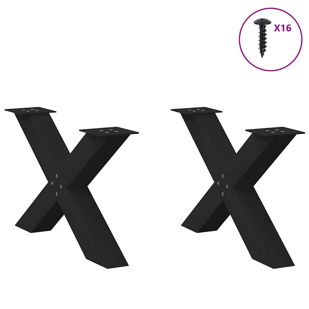 Coffee table legs X-shape 2 pcs. Black 70x(42-43) cm steel