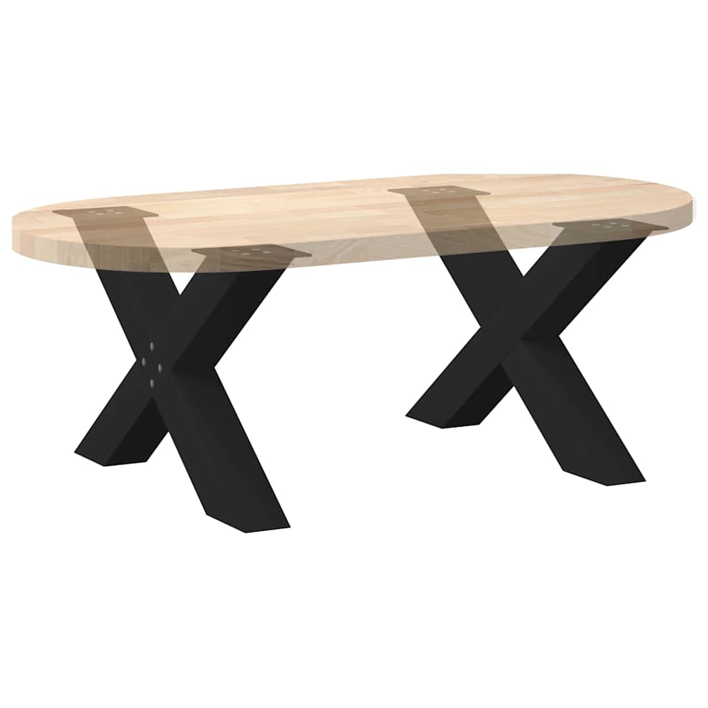 Coffee table legs X-shape 2 pcs. Black 70x(42-43) cm steel