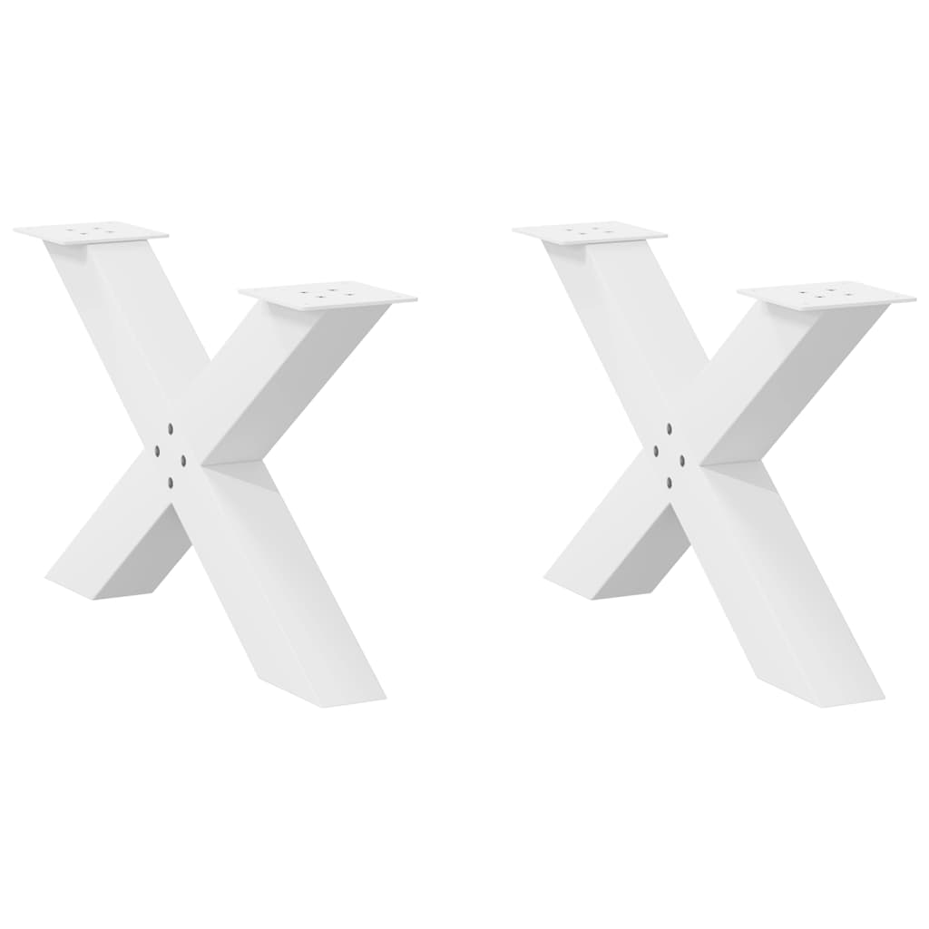 Coffee table legs X-shape 2 pcs. White 70x(42-43) cm steel