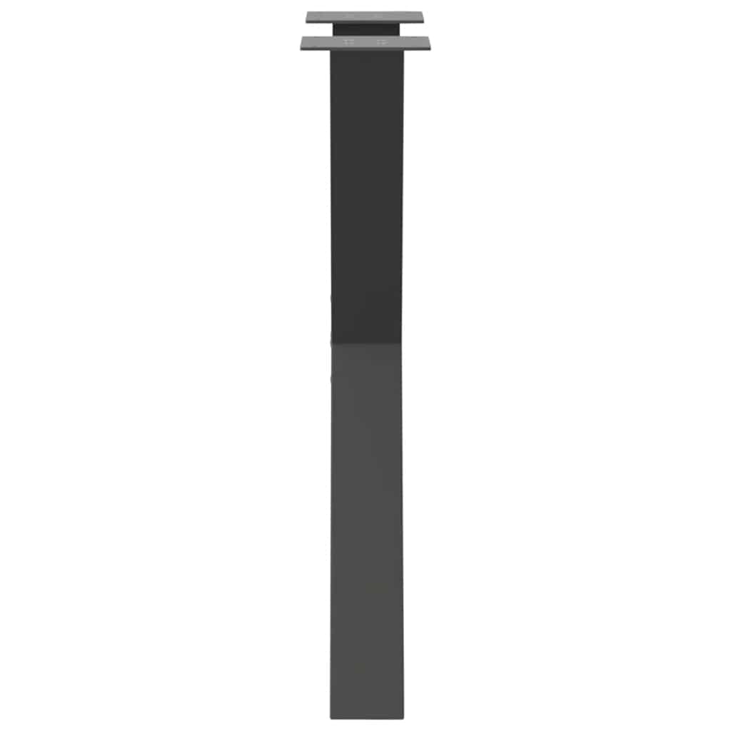 Pieds de table à manger en forme de X, 2 pièces, anthracite, 60 x 72-73 cm, acier