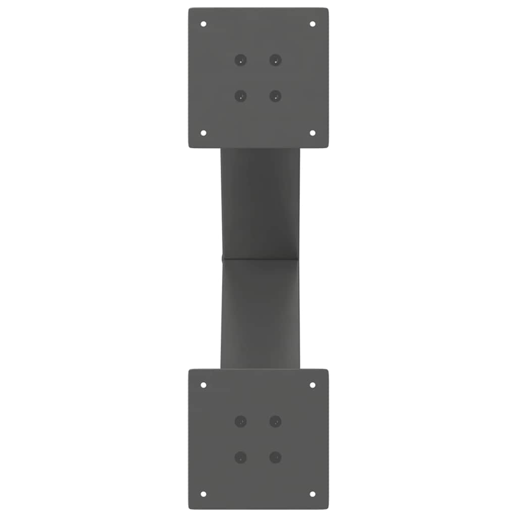 Pieds de table à manger en forme de X, 2 pièces, anthracite, 60 x 72-73 cm, acier